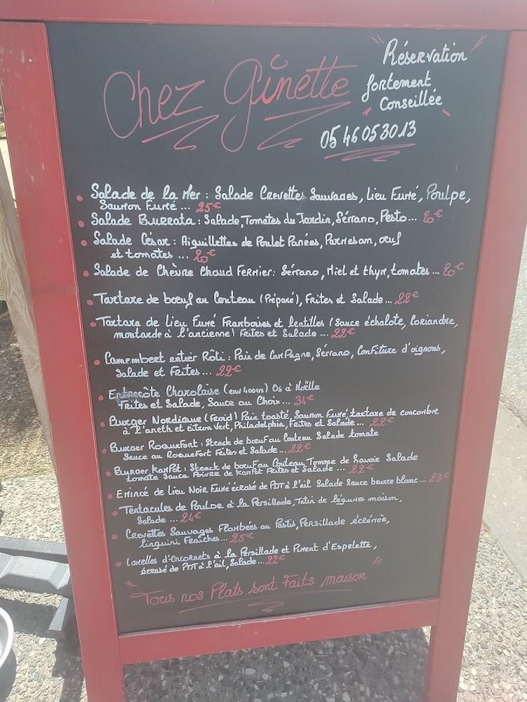 CHEZ GINETTE - Menu Image 1
