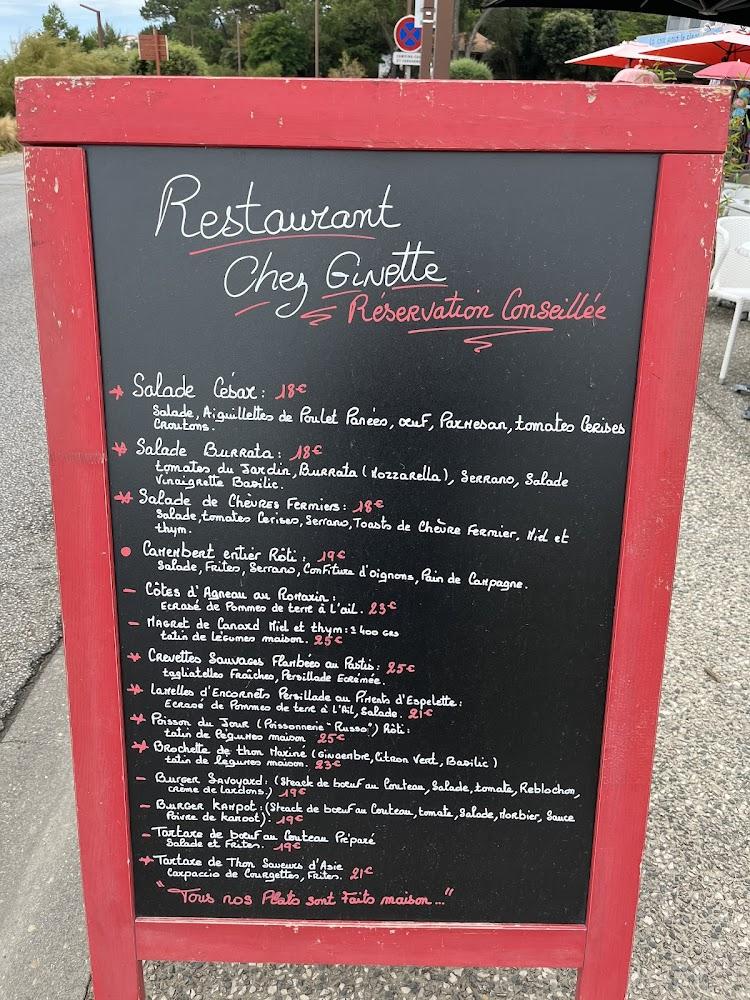 CHEZ GINETTE - Menu Image 2
